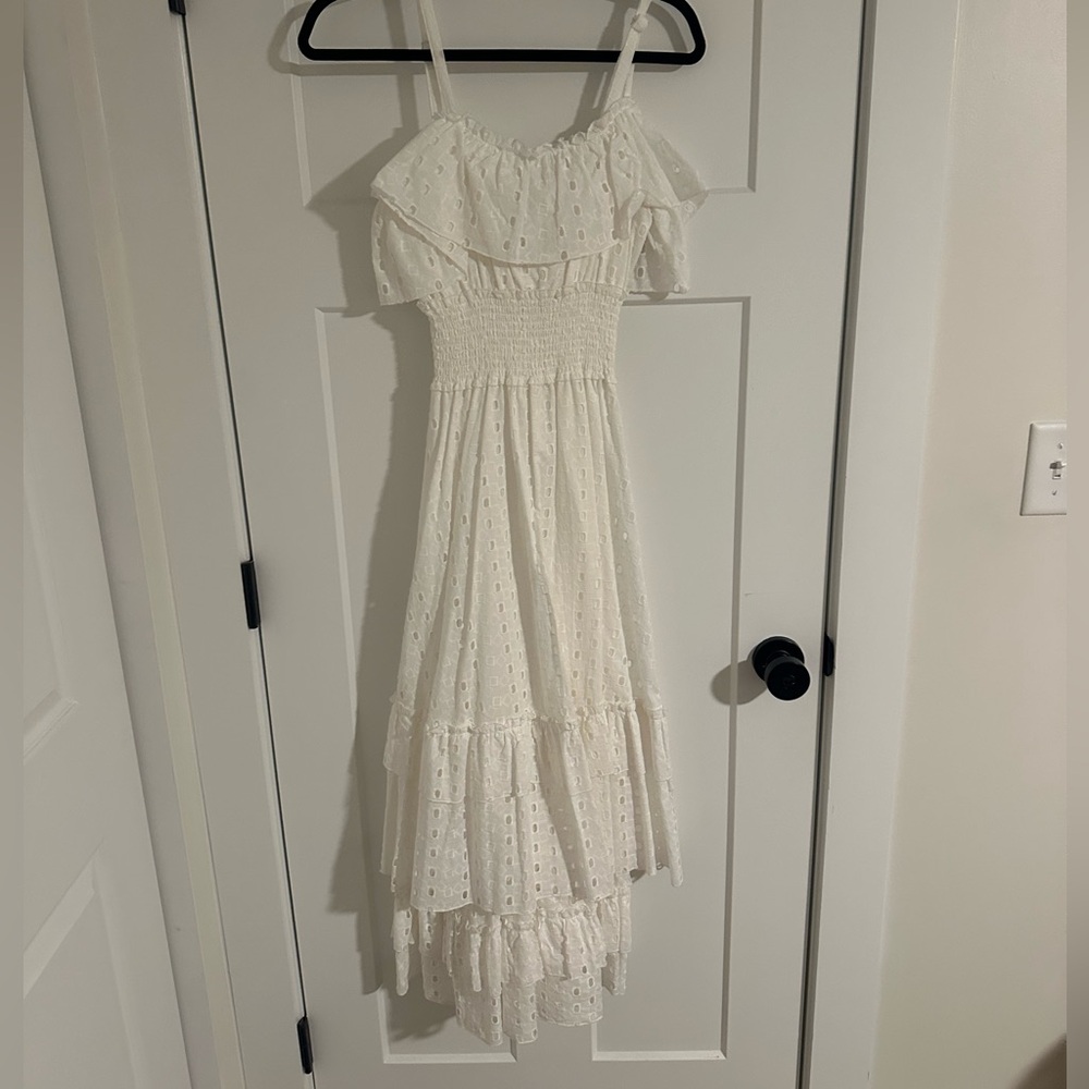 White Eyelet Maxi Dress XS